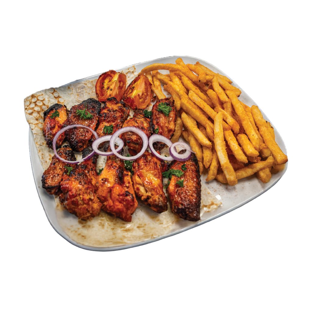 Grilled Chicken Wings & Fries